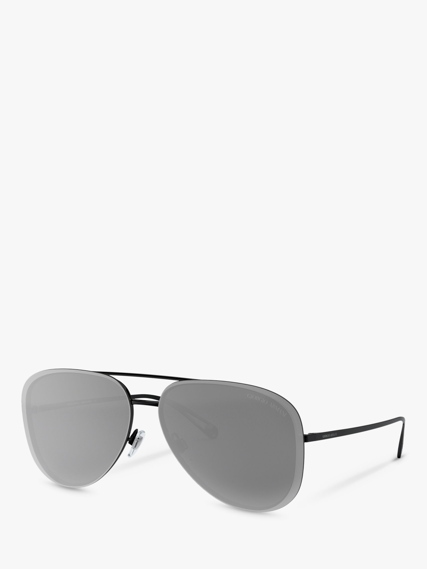 Aviator Sunglasses, Black/Mirror Grey 