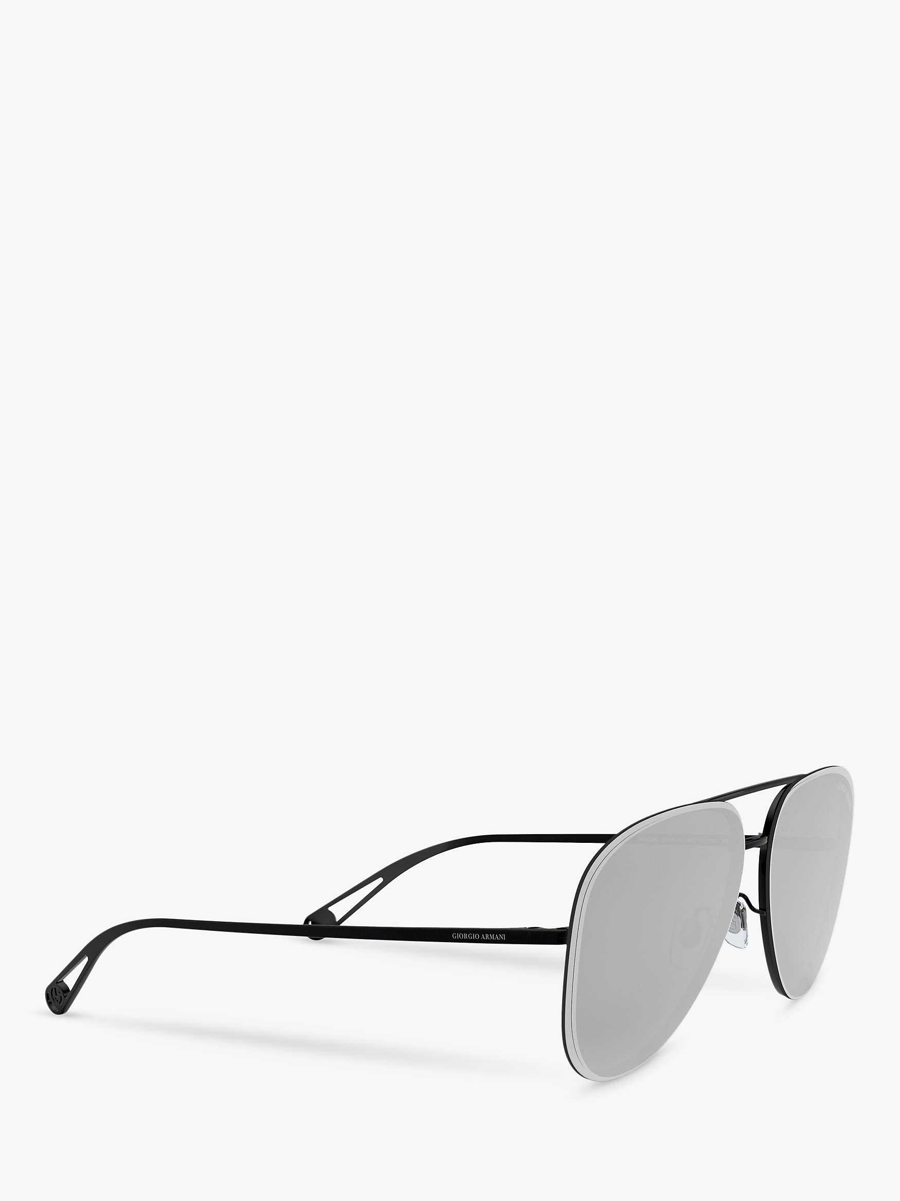 Buy Giorgio Armani AR6084 Women's Aviator Sunglasses, Black/Mirror Grey Online at johnlewis.com
