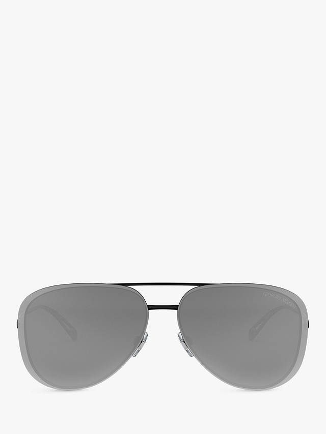 Giorgio Armani AR6084 Women's Aviator Sunglasses, Black/Mirror Grey