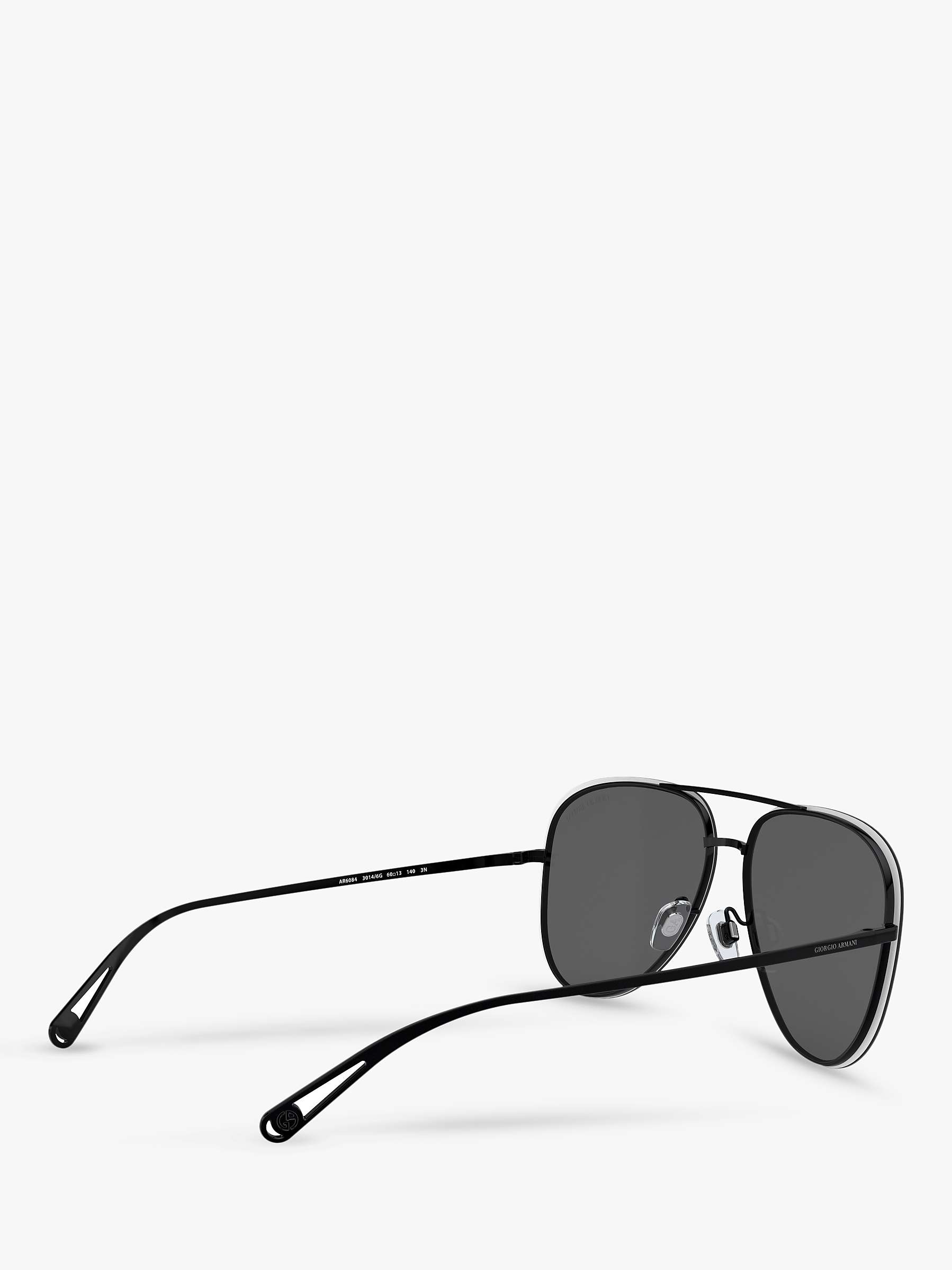 Buy Giorgio Armani AR6084 Women's Aviator Sunglasses, Black/Mirror Grey Online at johnlewis.com
