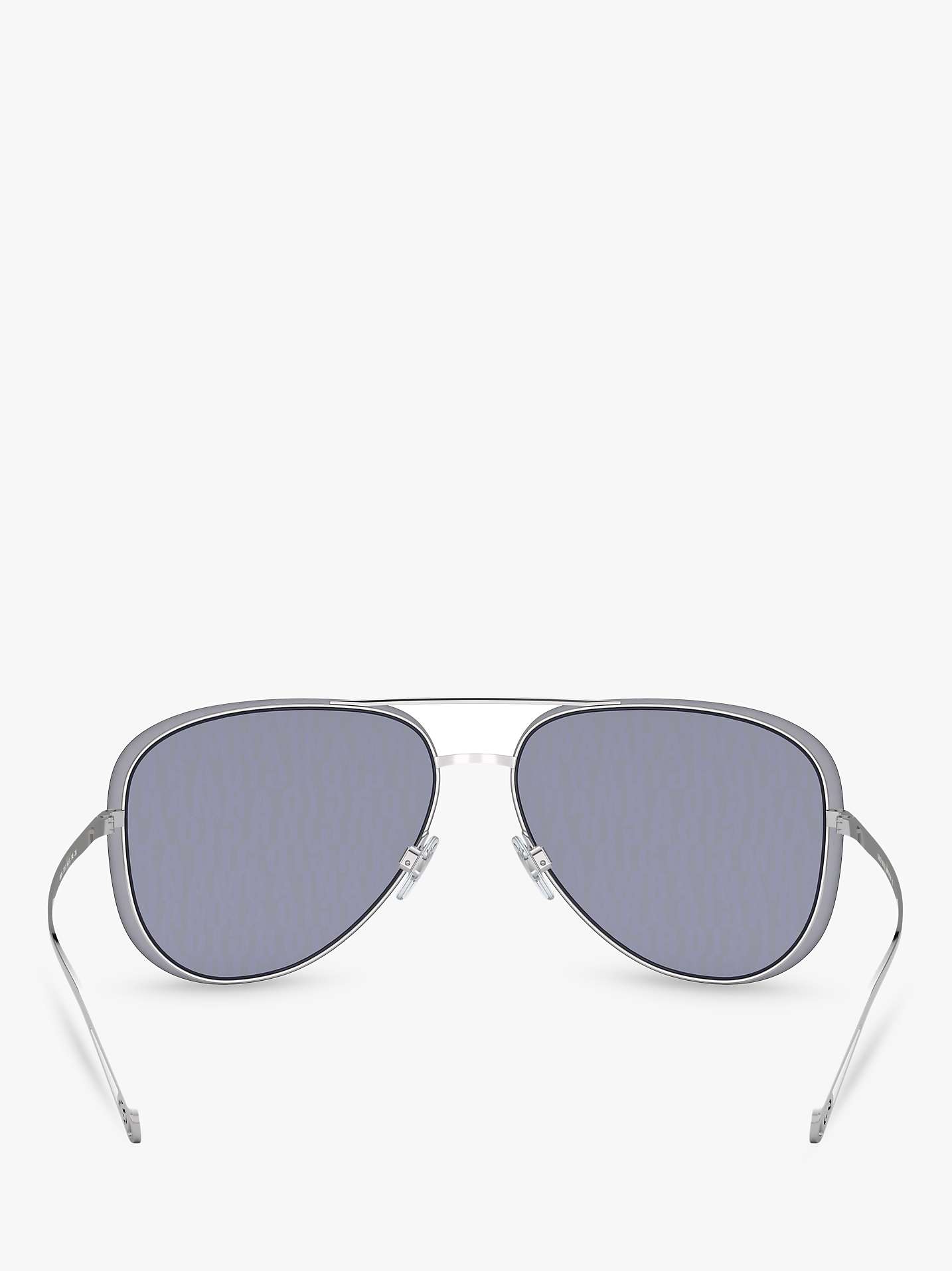 Buy Giorgio Armani AR6084 Women's Aviator Sunglasses, Silver/Blue Online at johnlewis.com