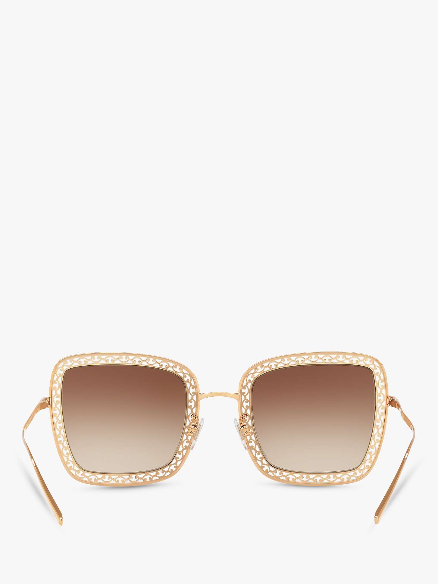 Dolce & Gabbana DG2225 Women's Square Sunglasses, Gold/Brown Gradient ...