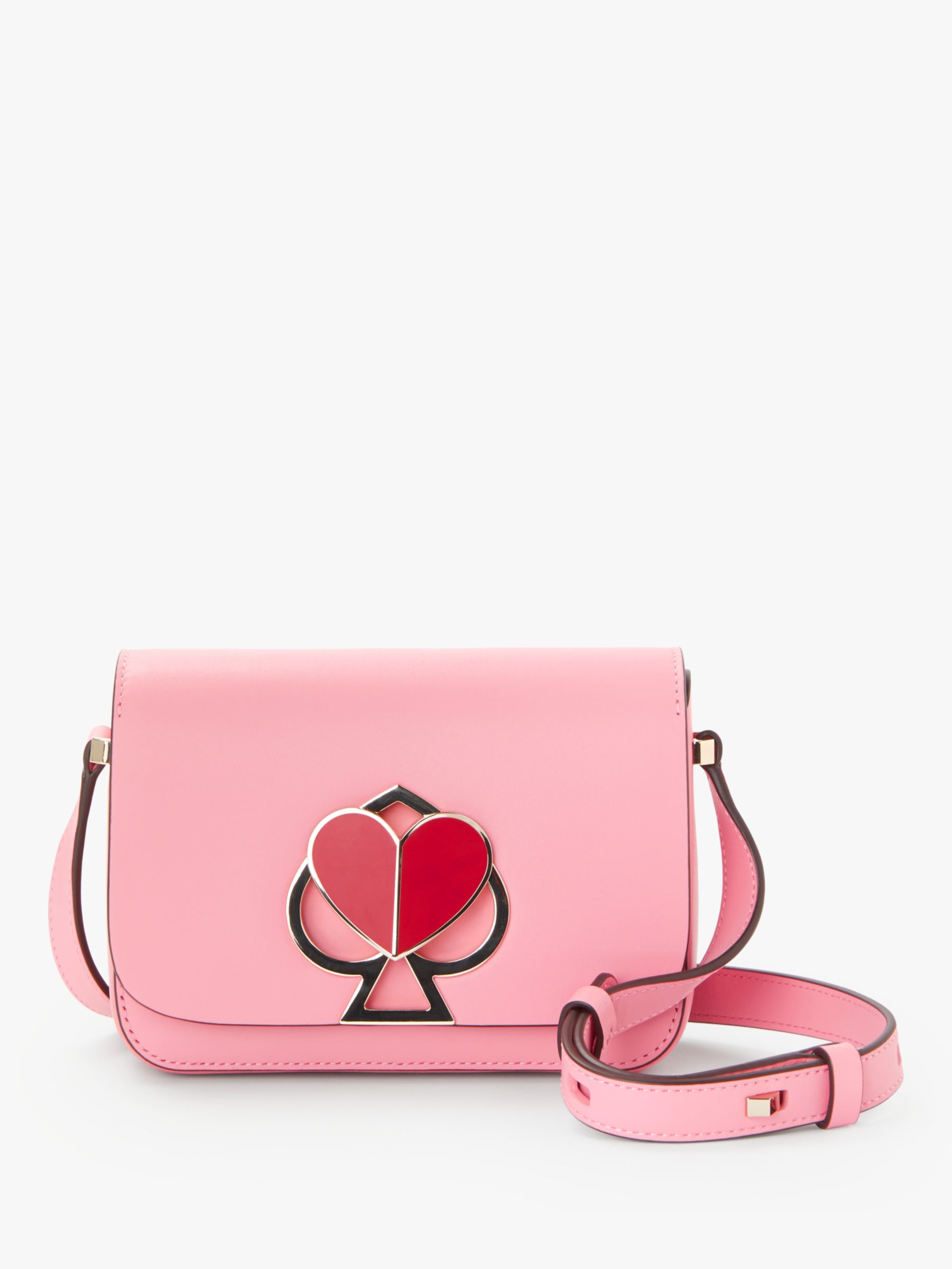 kate spade new york Leather Flap Over Small Shoulder Bag, Rococo Pink