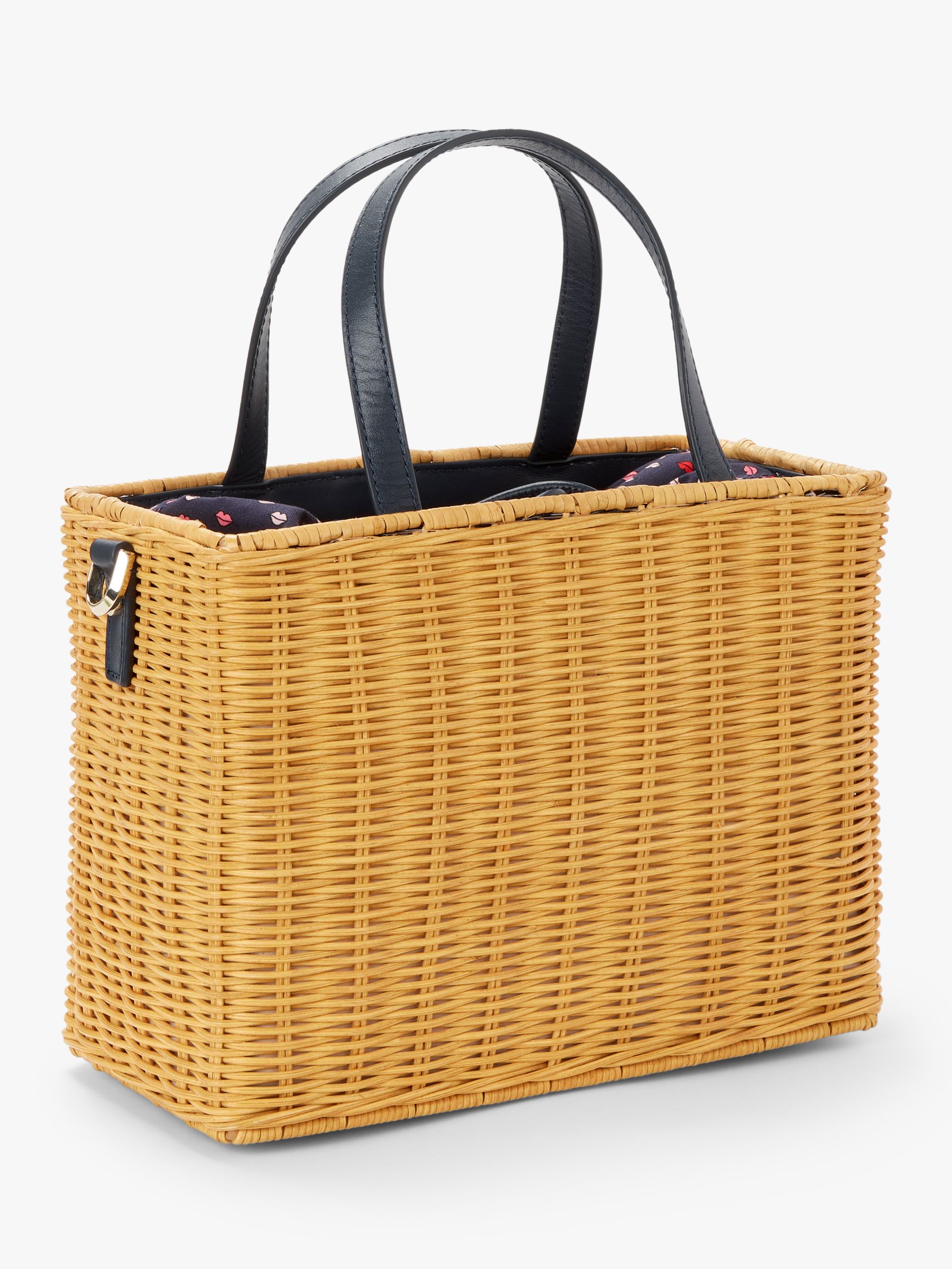 navy wicker bag