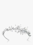 Ivory & Co. Enamel Leaves and Freshwater Pearls Tiara, Silver