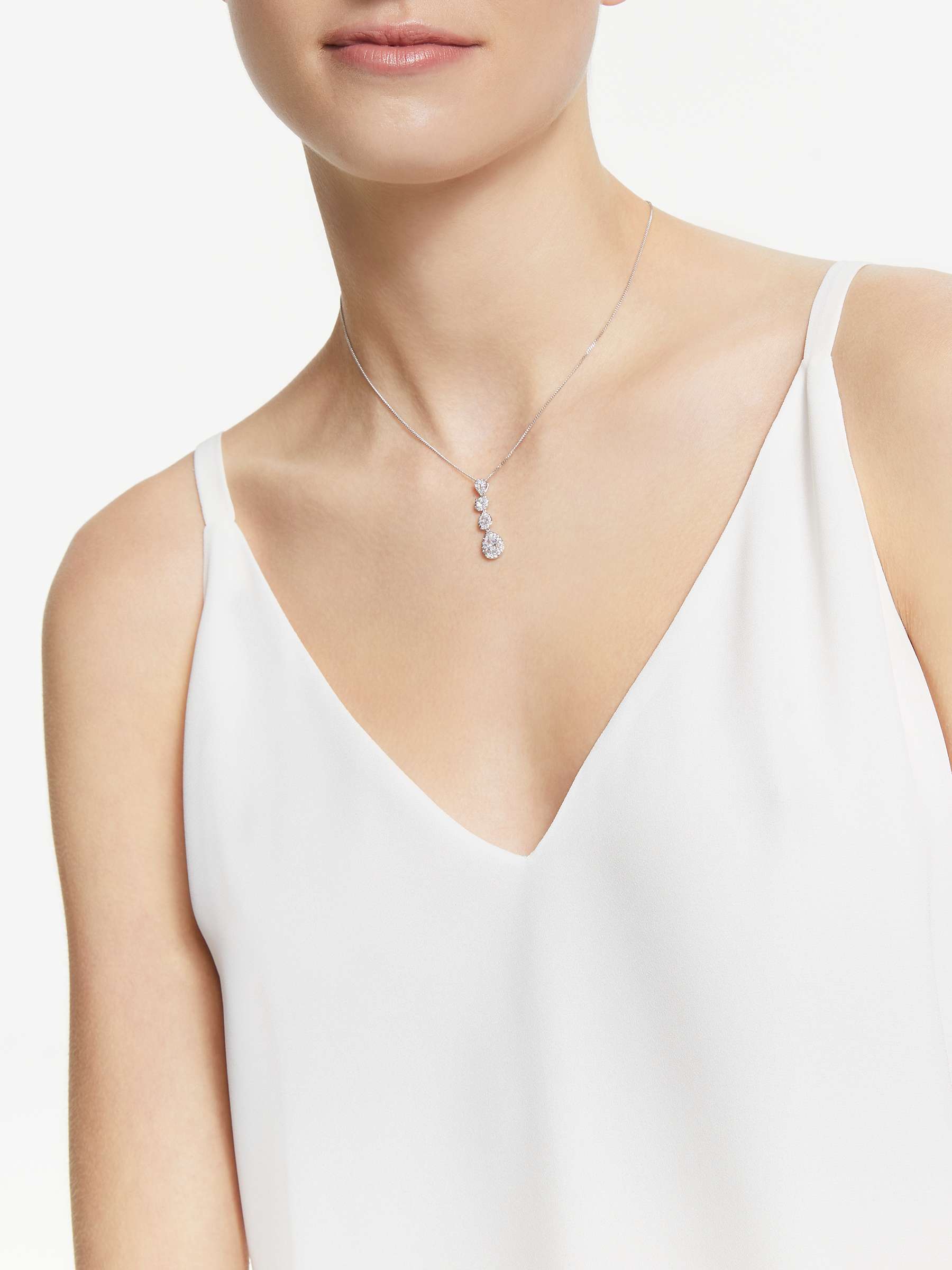Buy Ivory & Co. Ashford Crystal Pendant Necklace, Silver Online at johnlewis.com