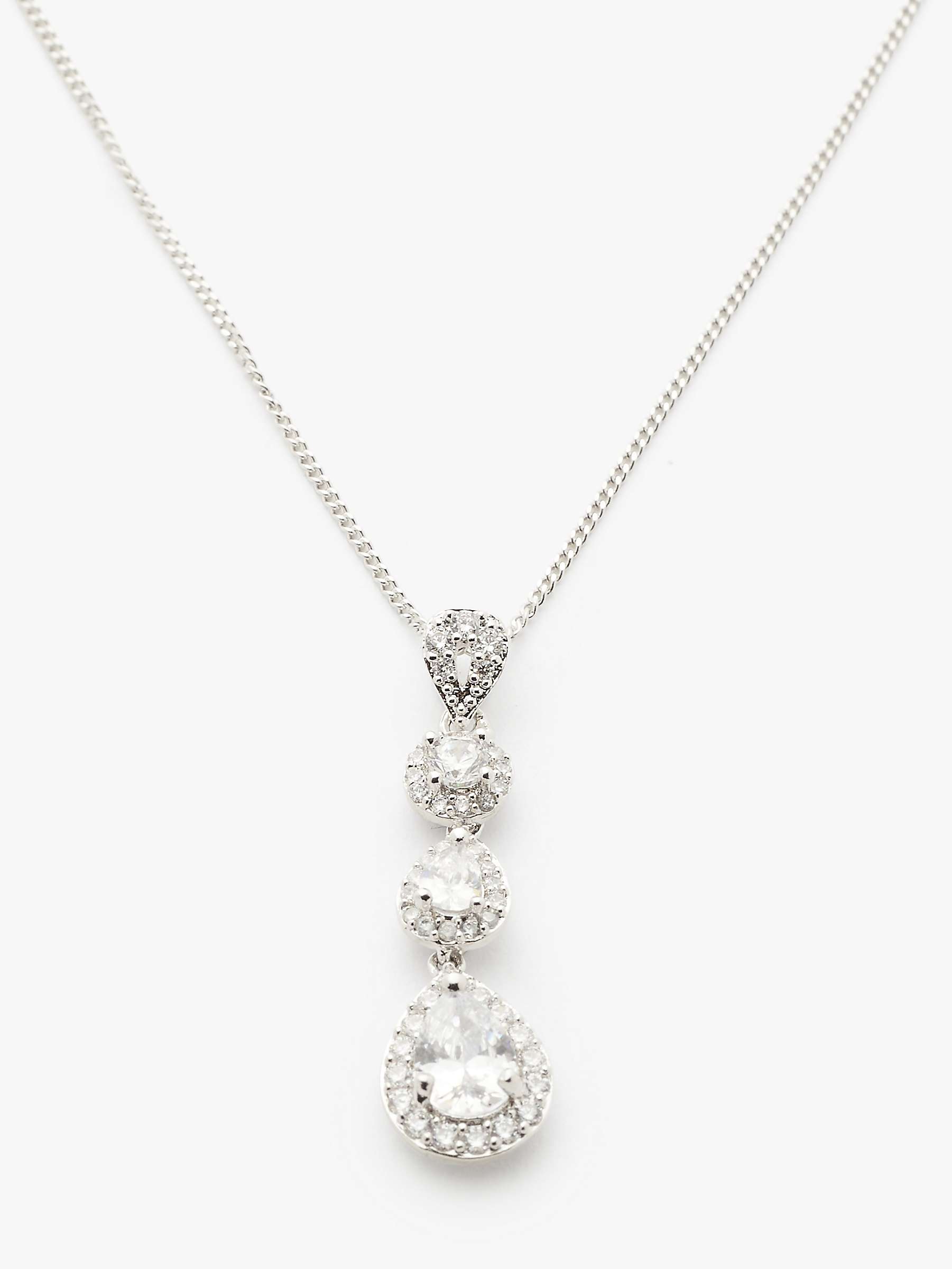 Buy Ivory & Co. Ashford Crystal Pendant Necklace, Silver Online at johnlewis.com