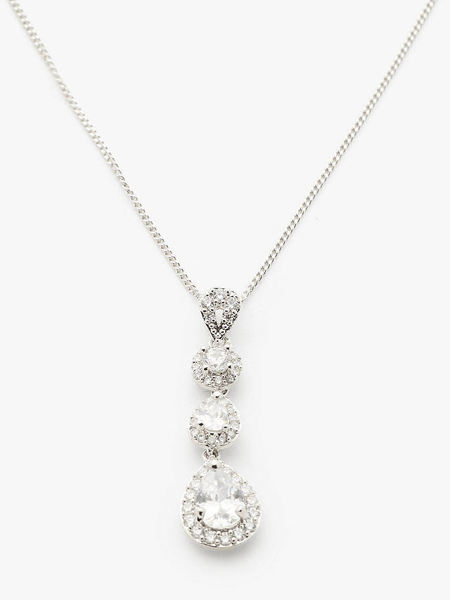 Ivory & Co. Ashford Crystal Pendant Necklace, Silver