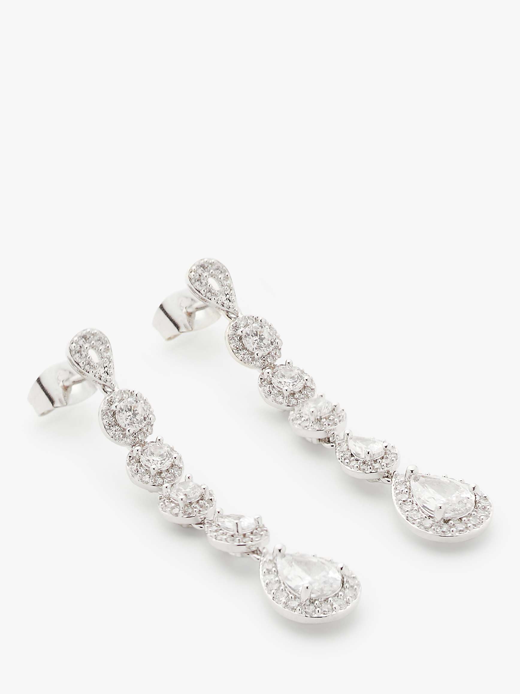 Buy Ivory & Co. Ashford Cubic Zirconia Teardrop Drop Earrings, Silver Online at johnlewis.com