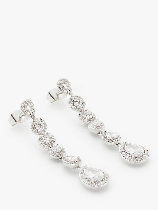 Ivory & Co. Ashford Cubic Zirconia Teardrop Drop Earrings, Silver