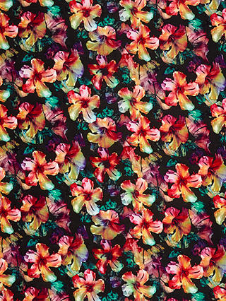 Oddies Textiles Bright Floral Print Fabric, Black