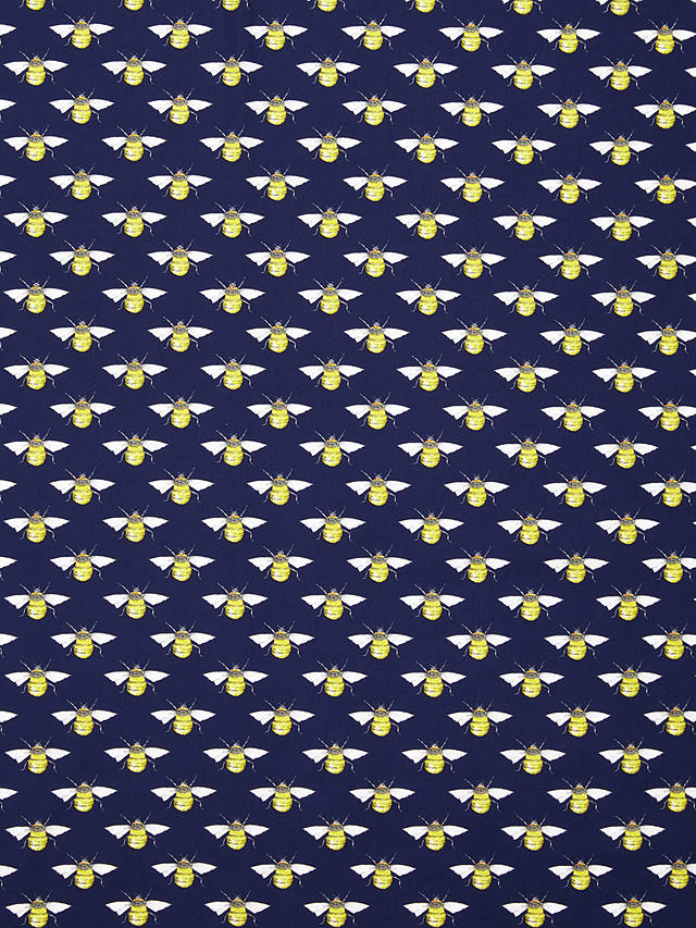 Oddies Textiles Bee Print Fabric, Navy