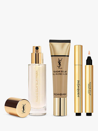 Yves Saint Laurent Touche Éclat Foundation B60 Amber, Highlighter 3 and Primer with Gift (Bundle)