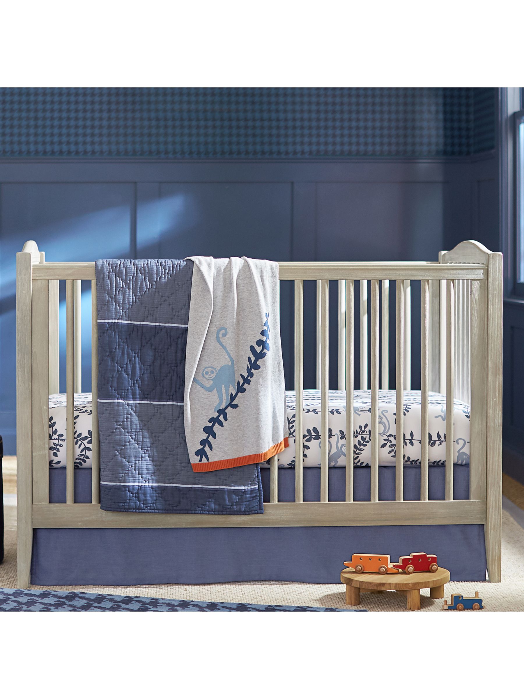 Pottery Barn Kids Easton Sateen Toddler Bed Quilt Navy At John