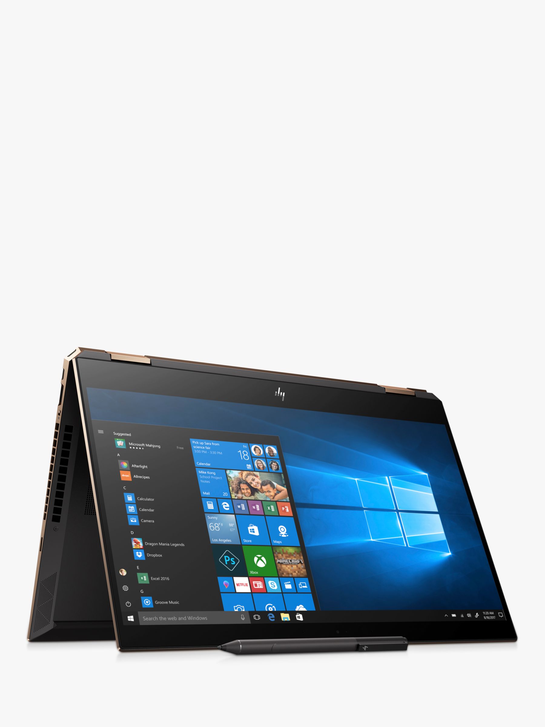HP Spectre x360 15-df0004na Convertible Laptop with HP Tilt Pen Stylus, Intel Core i7 Processor, 8GB RAM, 512GB SSD, 15.6” Full HD, Dark Ash Silver