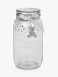 John Lewis & Partners Linen Range My First Pennies Glass Money Jar, Clear