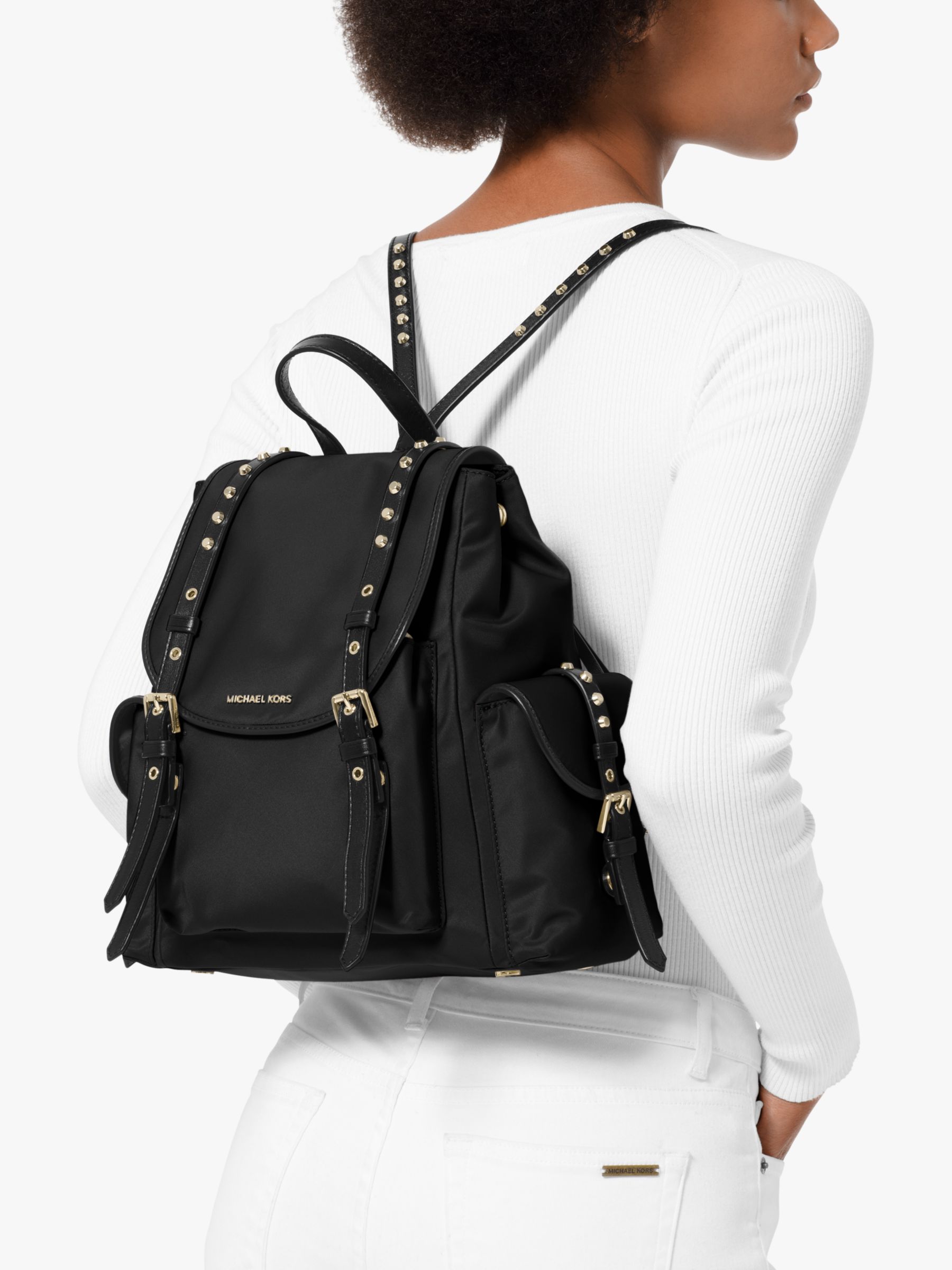 MICHAEL Michael Kors Leila Small Flap Backpack, Black