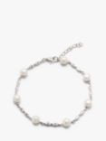 Lido Freshwater Pearl Cubic Zirconia Sterling Silver Bracelet, Silver