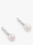 Lido Freshwater Pearl Cubic Zirconia Drop Earrings, Silver