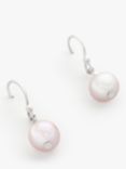 Lido Pearl Drop Earrings, Silver/Pink