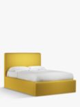 John Lewis Emily Ottoman Storage Upholstered Bed Frame, Double, Brushed Tweed Mustard