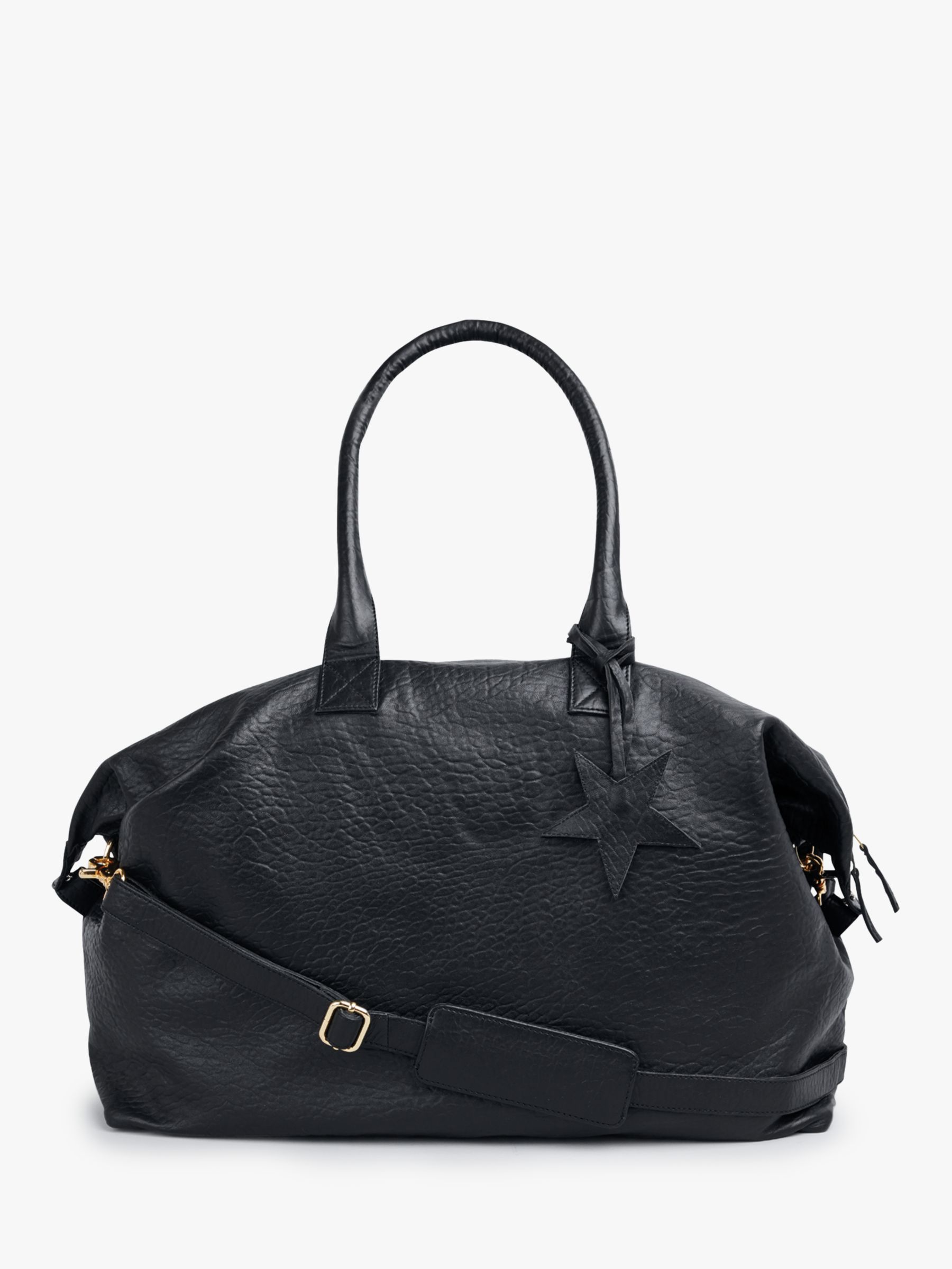 hush Gabby Weekend Leather Bag, Black at John Lewis & Partners