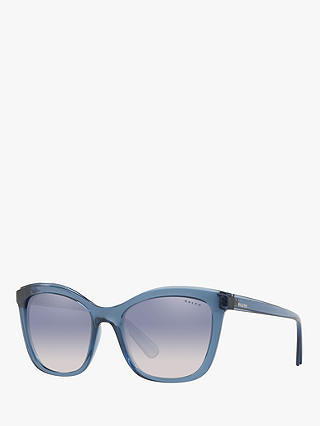 Ralph RA5252 Women's Square Sunglasses, Transparent Blue