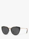 Prada PR 20US Women's Square Sunglasses, Pale Gold/Black