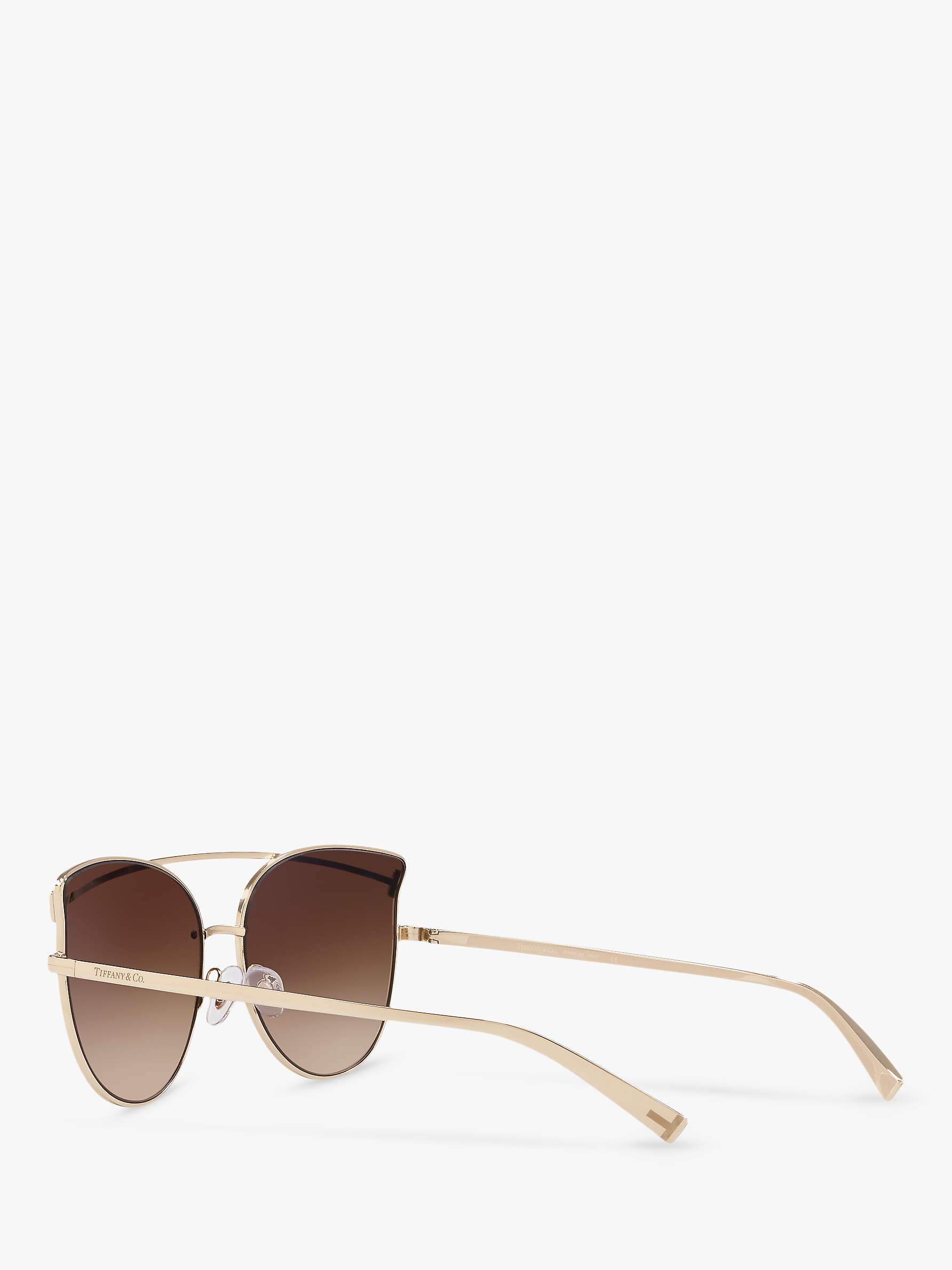 Buy Tiffany & Co TF3064 Women's Cat's Eye Sunglasses, Pale Gold/Brown Gradient Online at johnlewis.com