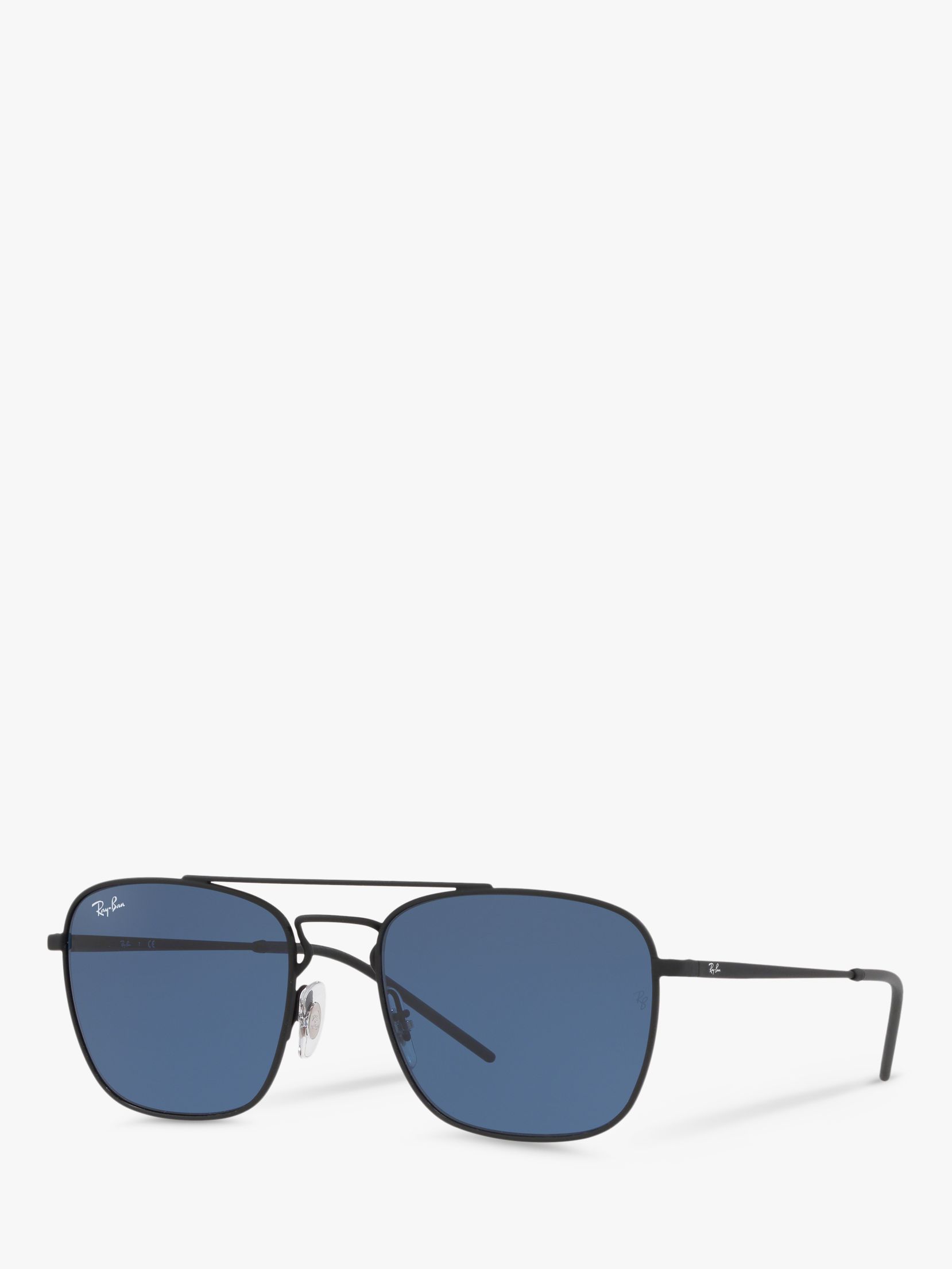 Ray-Ban RB3588 Men's Square Sunglasses, Black/Blue at John Lewis & Partners