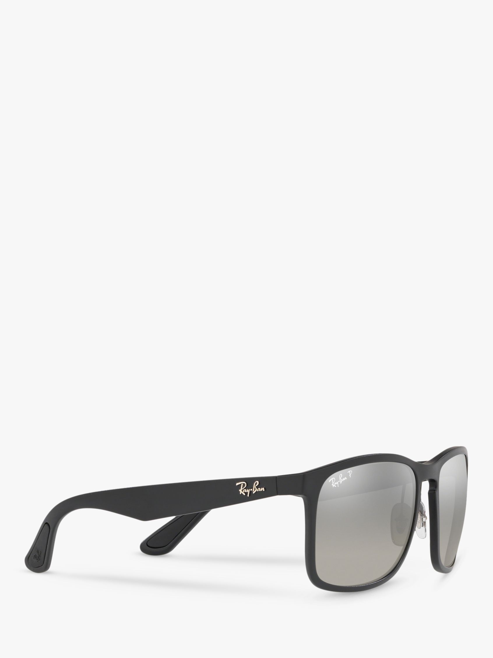 Ray-Ban RB4264 Men's Polarised Square Sunglasses, Black/Mirror Grey at John  Lewis & Partners