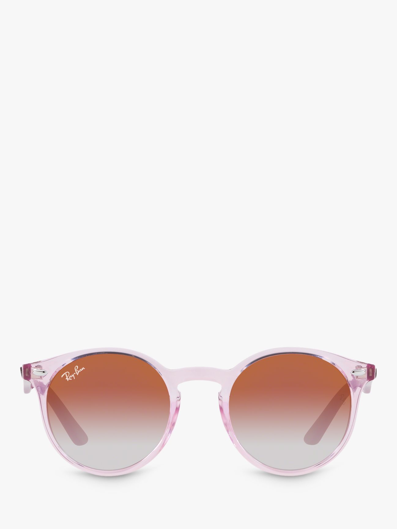 Ray-Ban Junior RJ9064S Round Sunglasses, Light Pink/Red Gradient