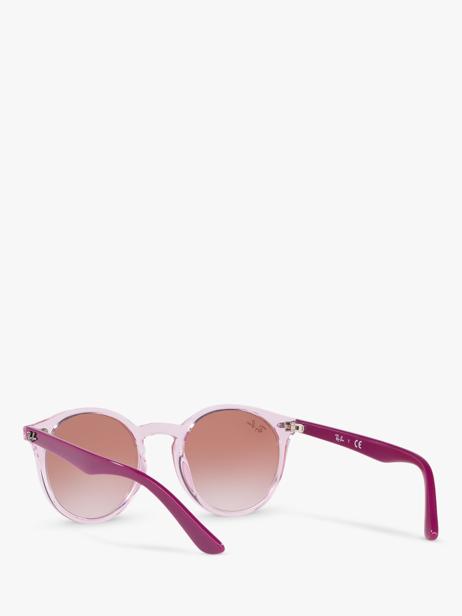 Ray-Ban Junior RJ9064S Round Sunglasses, Light Pink/Red Gradient