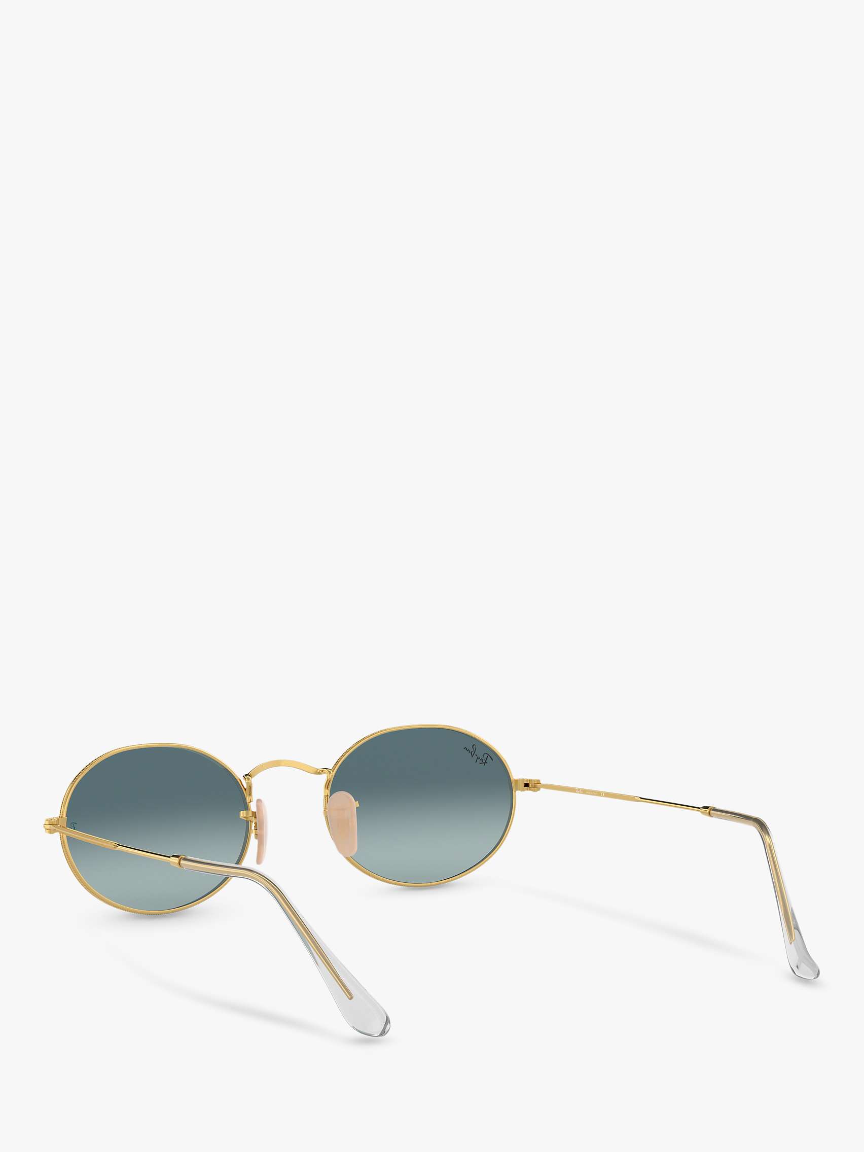 Buy Ray-Ban RB3547 Women's Oval Flat Lens Sunglasses, Gold/Grey Gradient Online at johnlewis.com