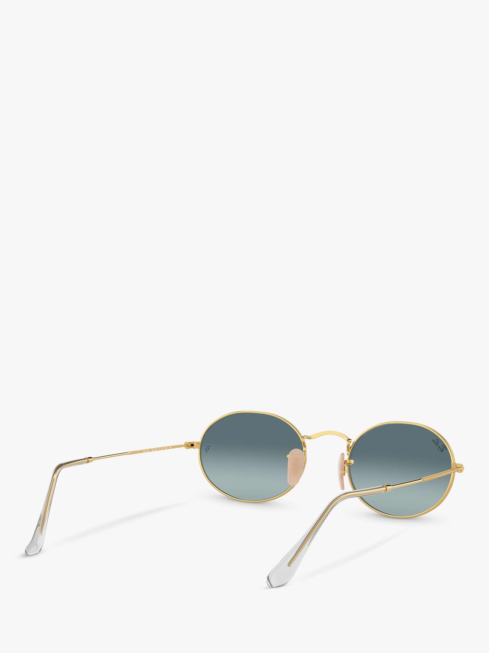 Buy Ray-Ban RB3547 Women's Oval Flat Lens Sunglasses, Gold/Grey Gradient Online at johnlewis.com