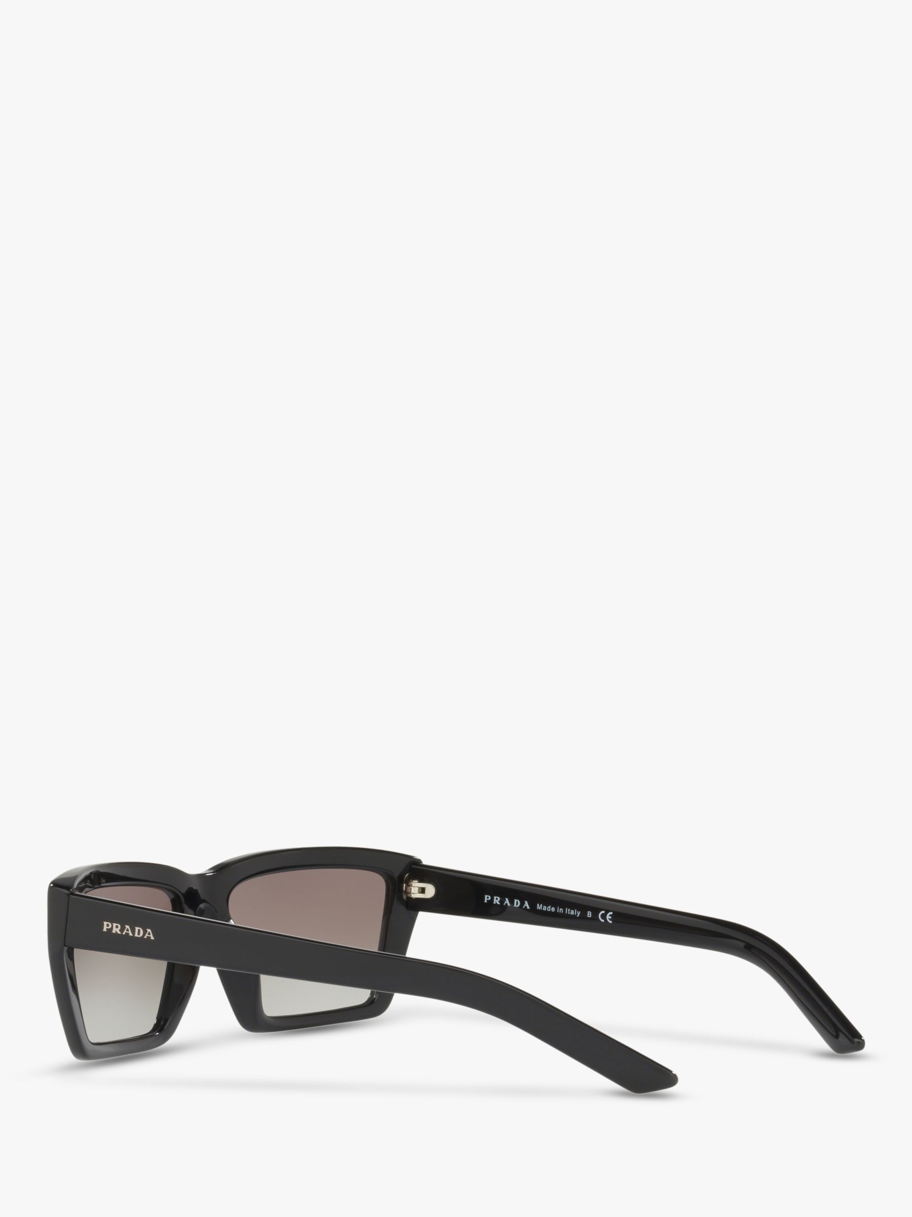 Prada PR 04VS Women's Rectangular Sunglasses, Matte Black/Grey Gradient