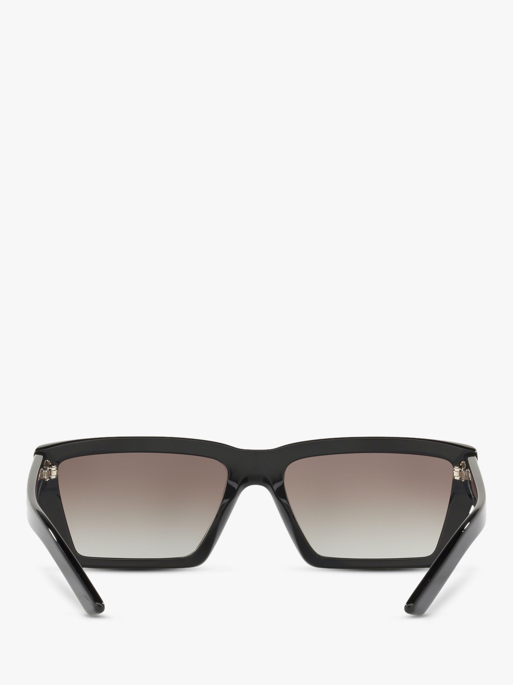 Prada PR 04VS Women's Rectangular Sunglasses, Matte Black/Grey Gradient at John Lewis & Partners