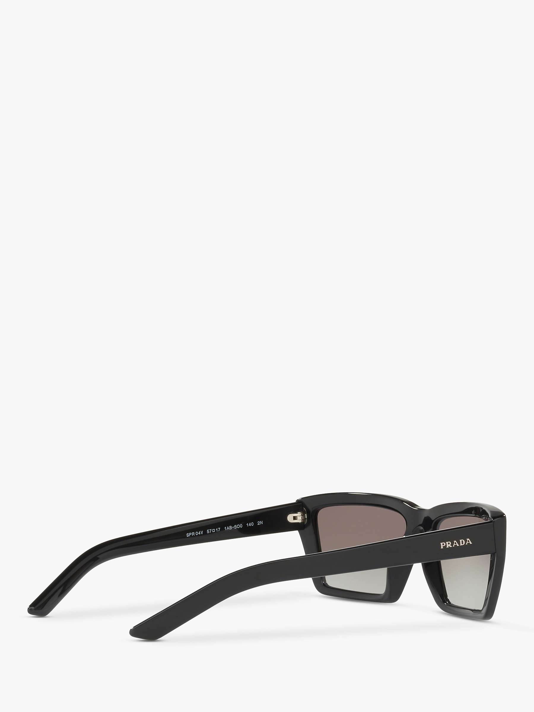 Prada PR 04VS Women's Rectangular Sunglasses, Matte Black/Grey Gradient