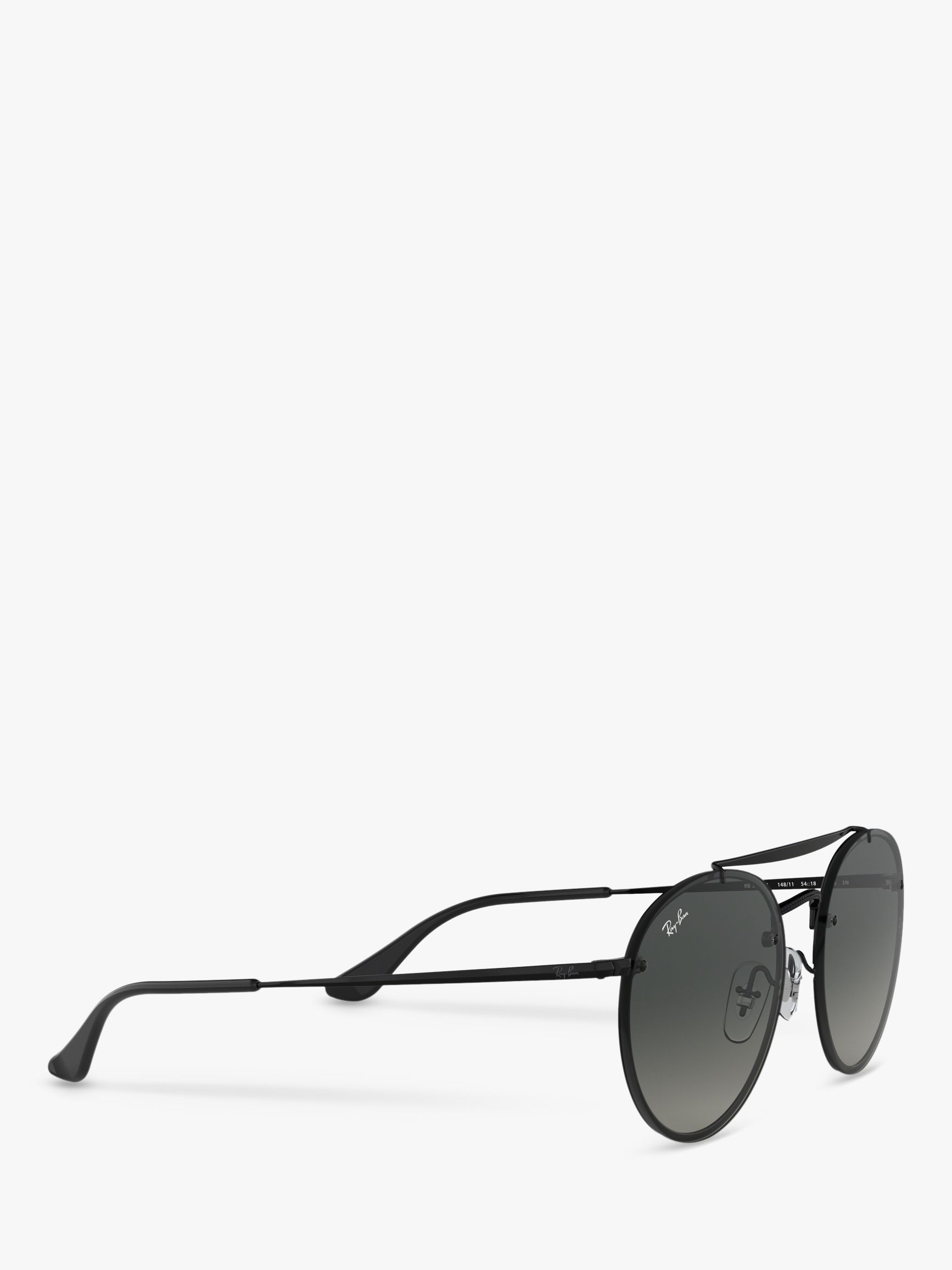 Ray-Ban RB3614N Women's Oval Sunglasses, Black/Grey Gradient