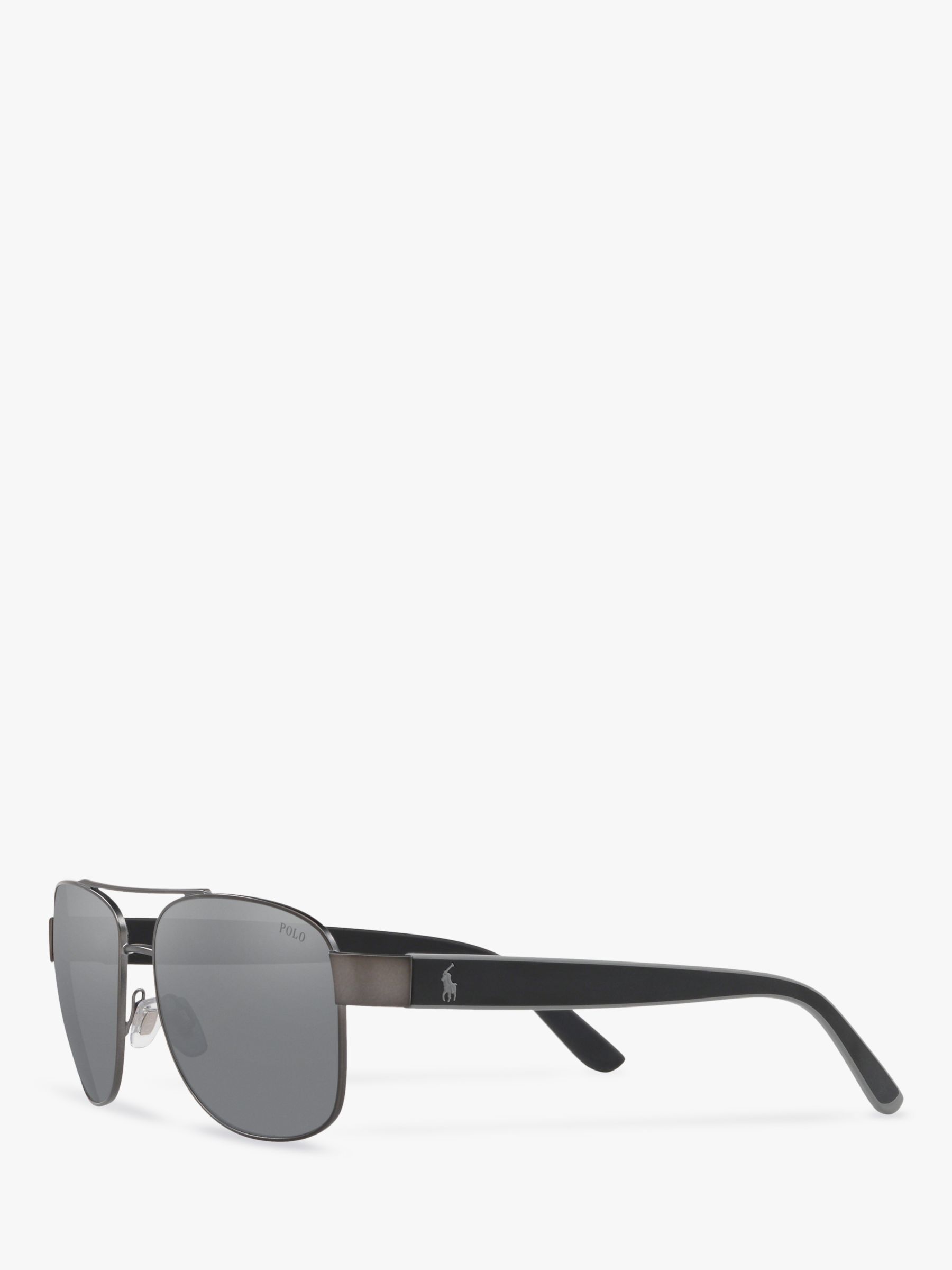 Ralph Lauren PH3122 Men's Pilot Sunglasses, Matte Dark Gunmetal