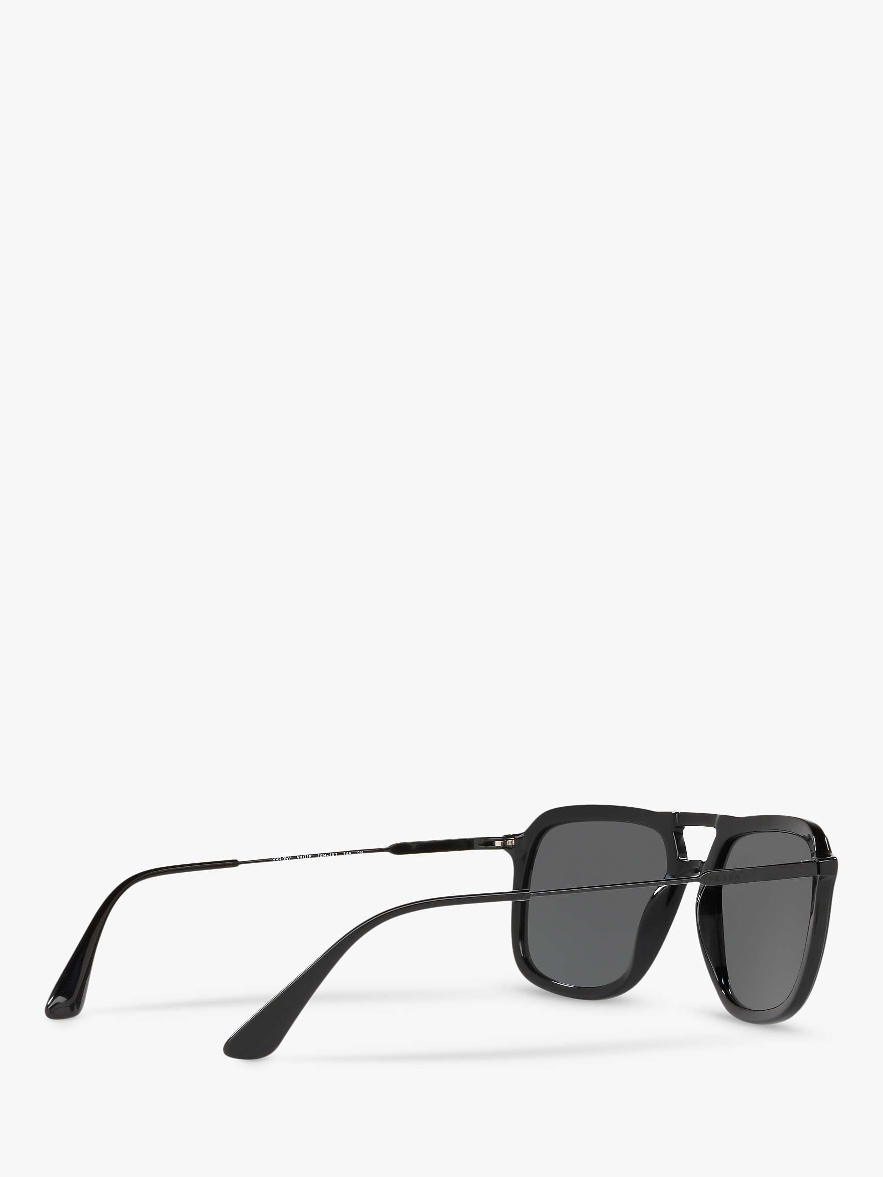 Buy Prada PR 06VS Men's Square Sunglasses, Black/Grey Online at johnlewis.com