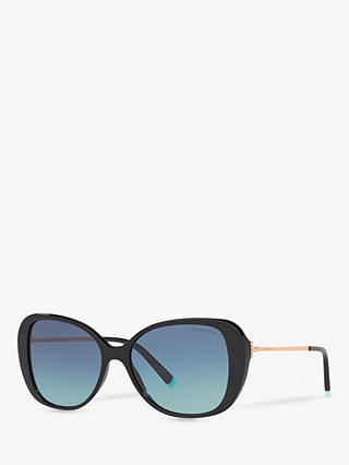 Tiffany & Co TF4156 Women's Cat's Eye Sunglasses, Black/Blue Gradient