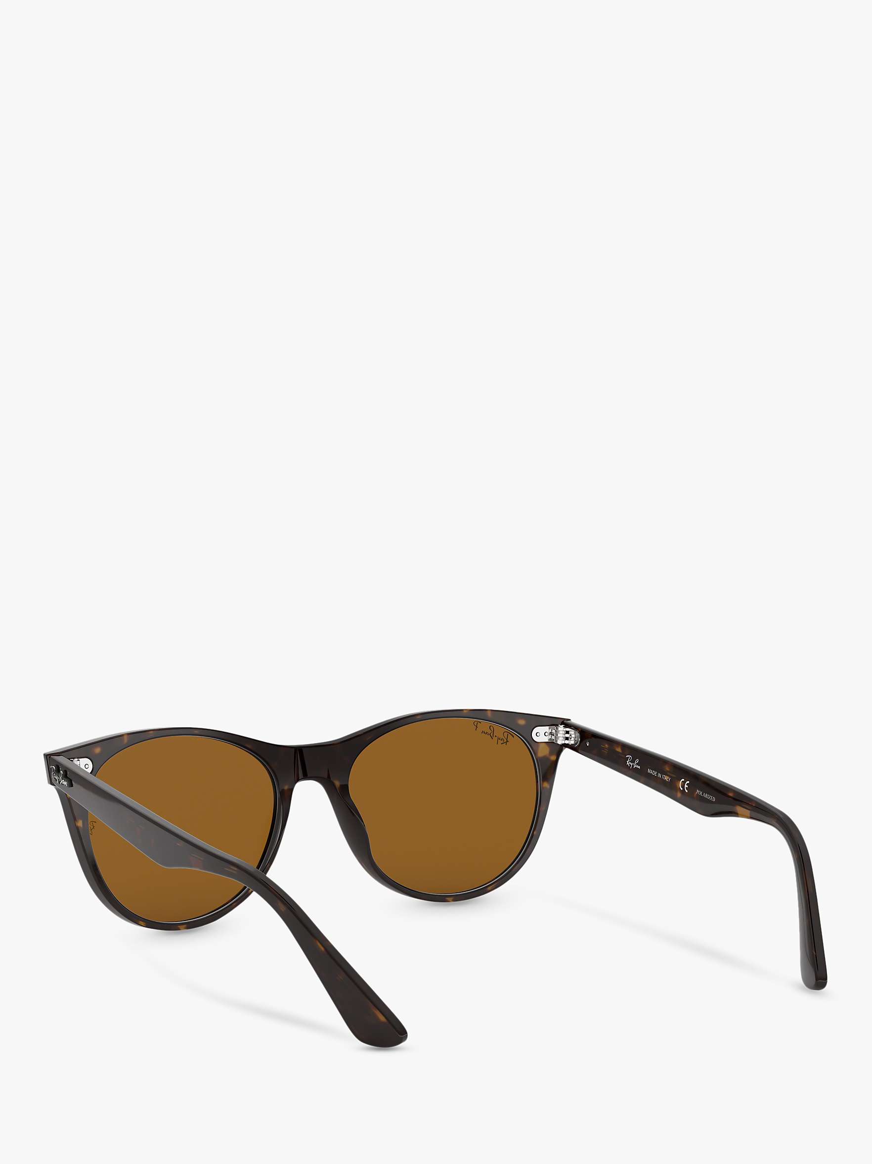 Buy Ray-Ban RB2185 Women's Wayfarer II Evolve Polarised Sunglasses, Tortoise/Brown Online at johnlewis.com