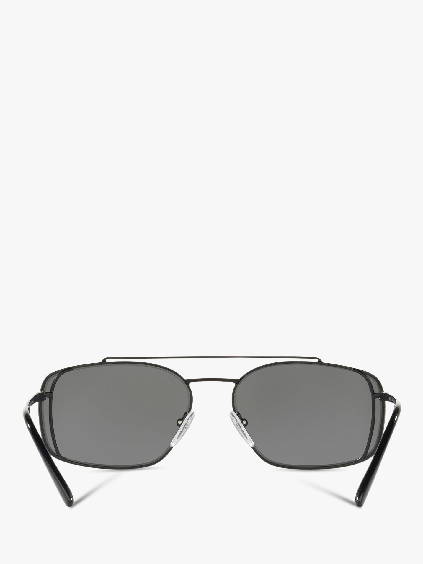 Prada PR 64VS Men's Rectangular Sunglasses, Black/Grey