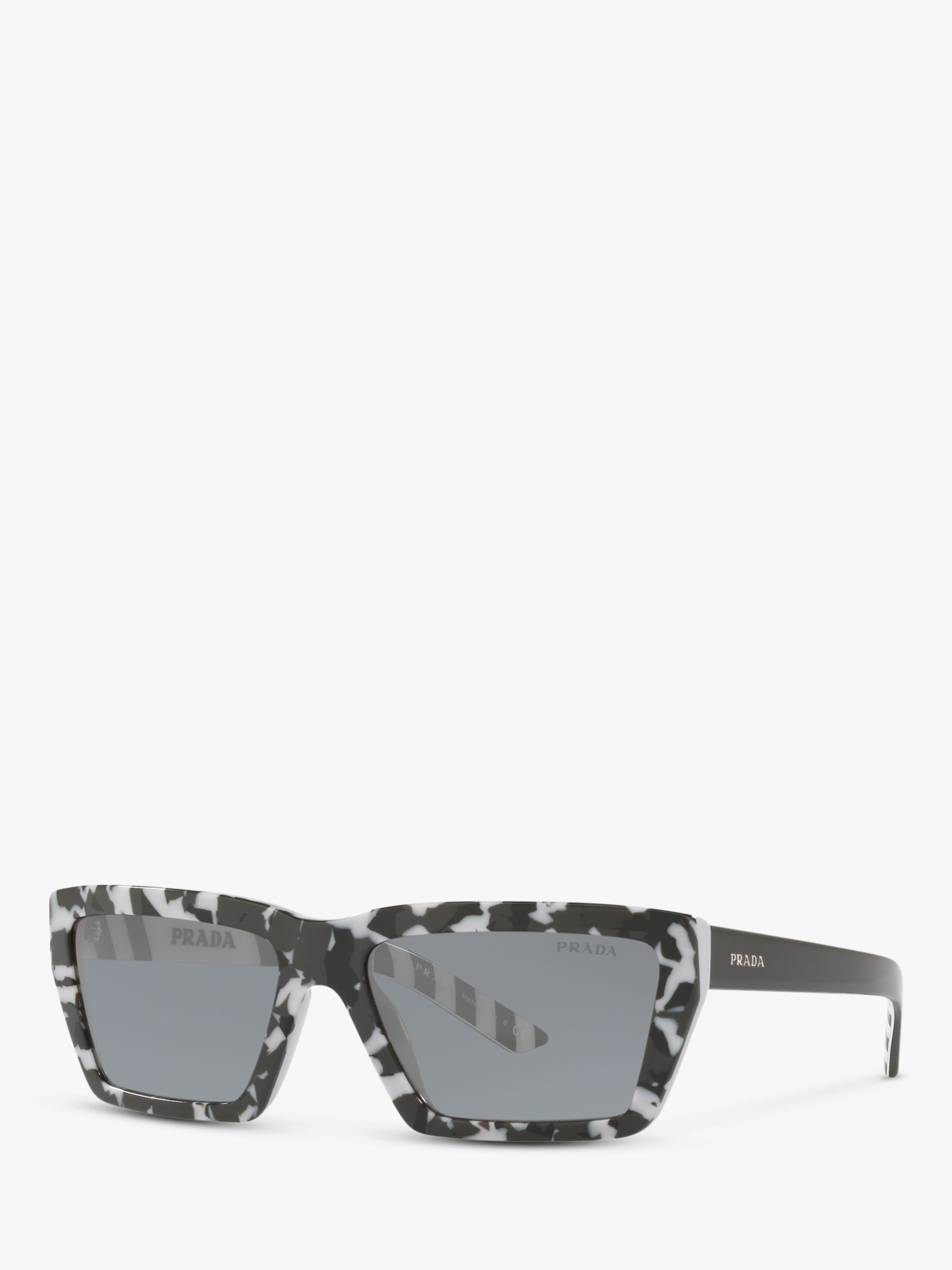 Prada PR 04VS Women's Rectangular Sunglasses, Camouflage Black/Grey at John Lewis & Partners