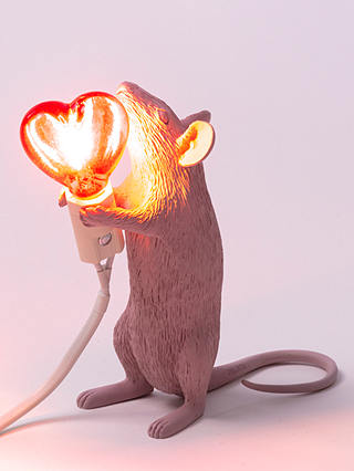 Seletti St Valentine Mouse Table Lamp, Light Pink