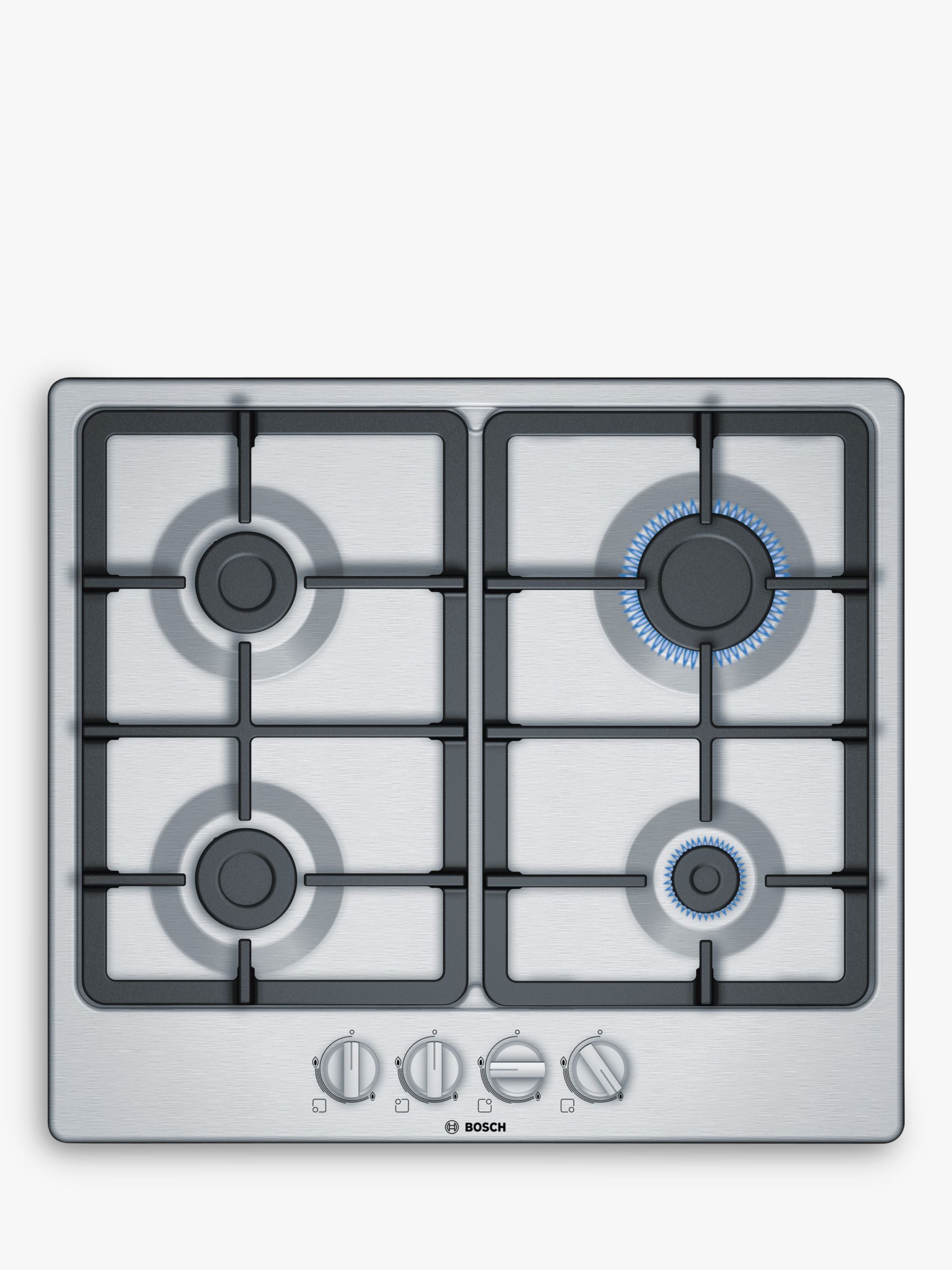 Bosch PGP6B5B90 75cm Gas Hob, Stainless Steel