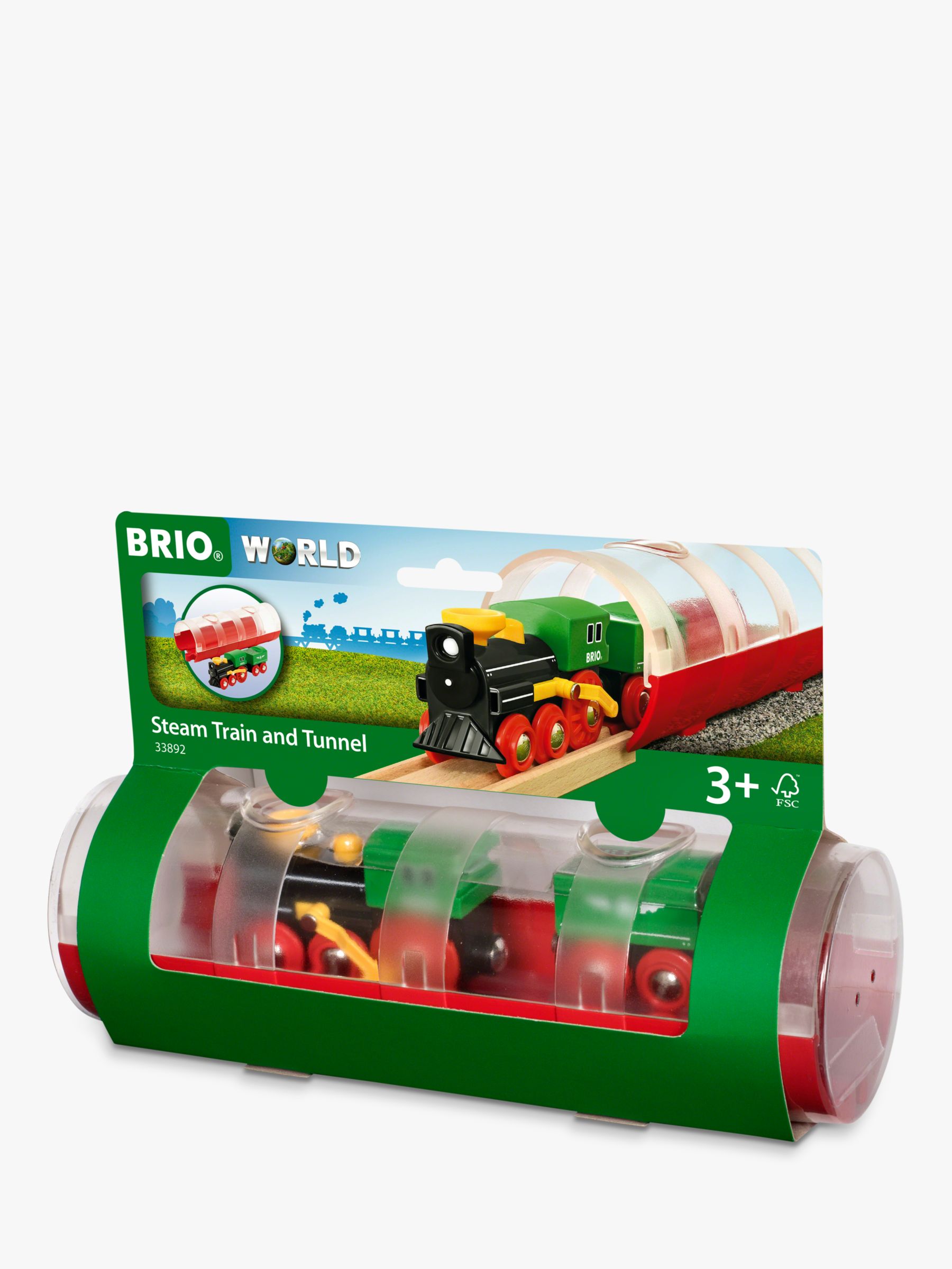 brio steam train and tunnel