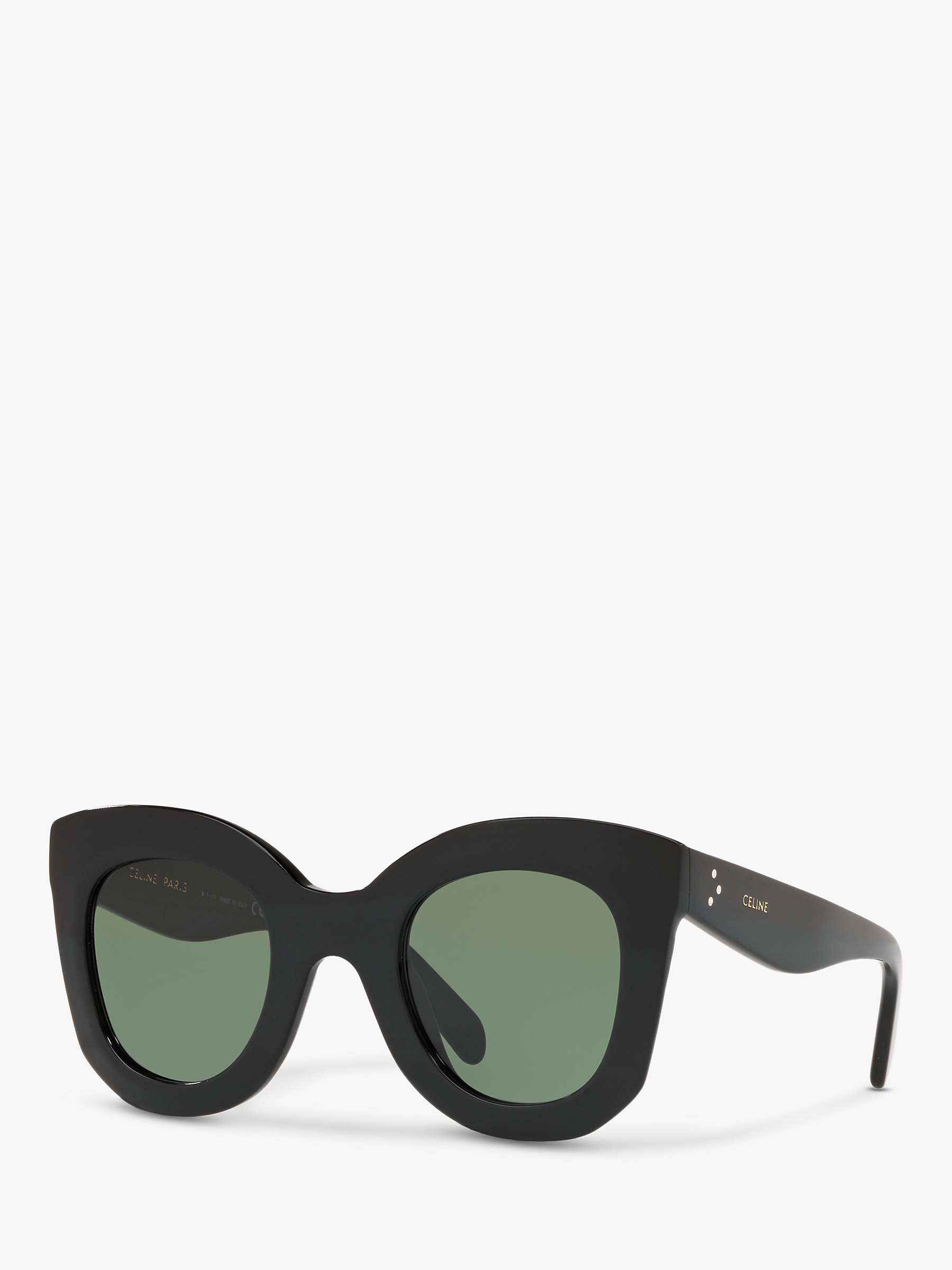 Aktentas Afstotend knal Celine CL4005IN Women's Rectangular Sunglasses, Black/Green at John Lewis &  Partners