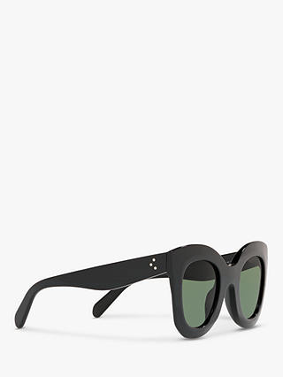 Celine CL4005IN Women's Rectangular Sunglasses, Black/Green